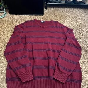 Cherokee Men's V-Neck Sweater in Burgundy and Navy